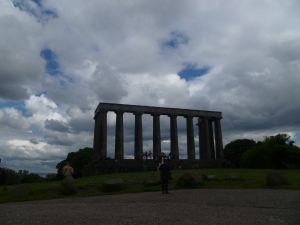 Monument on Calton Hill; you can see it's not finished